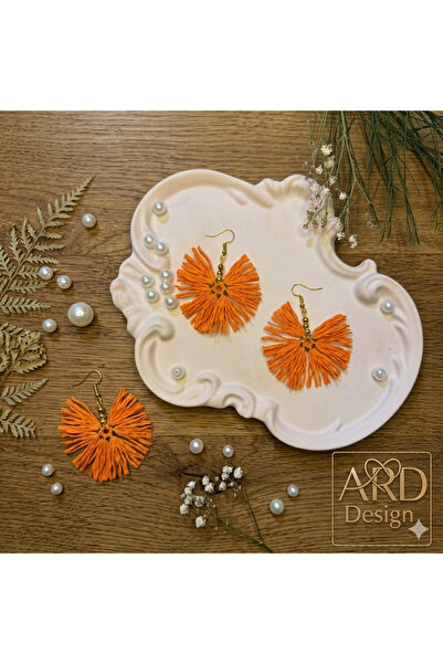 Ard Design Turuncu Hasır küpe