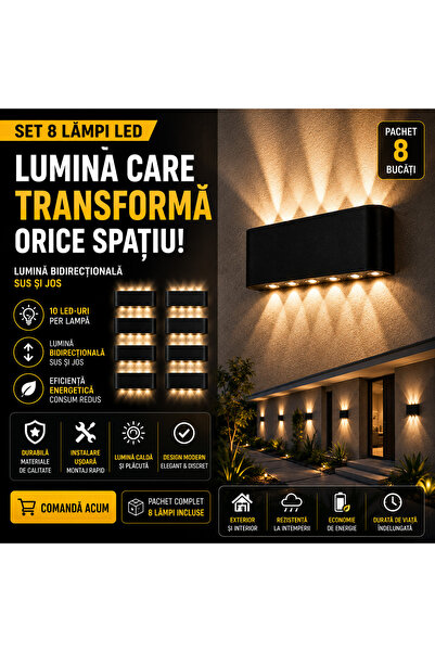 OEM SET 8 LAMPI BIDIRECTIONALE 12 LED (RO-V03)