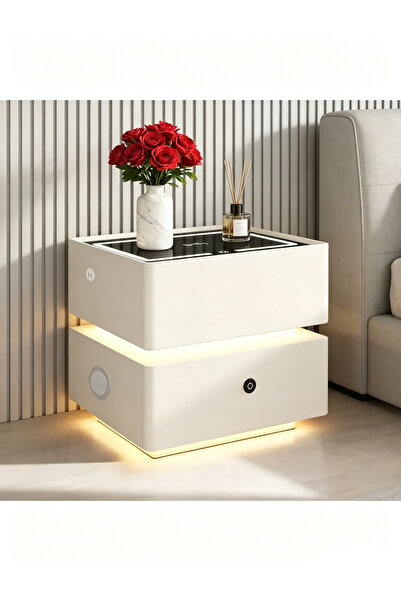 GGEROU Smart wireless charging nightstand with Bluetooth speaker, motion-sens...