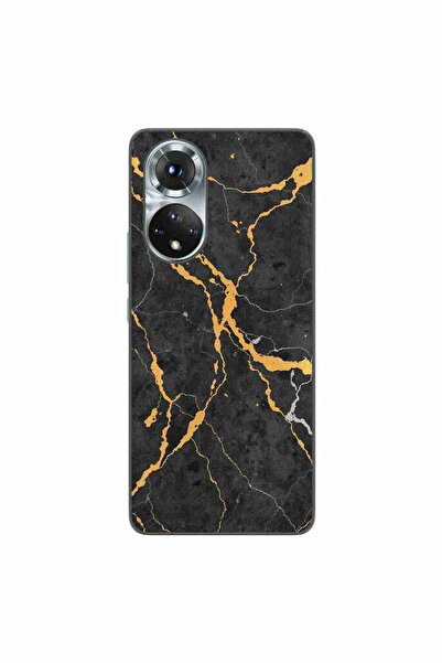 OEM Husa compatibila cu Honor 50 Silicon Gel Tpu Model Noir Gold Marble