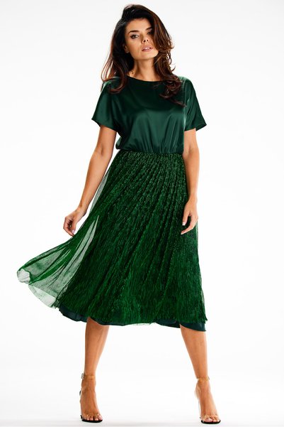 Awama Rochie dama awama, Poliester, A627 - Verde -, S INTL