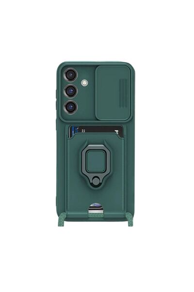 OEM Samsung Galaxy S25 Plus Case Zuma Silicone with Business Card Ring - Green