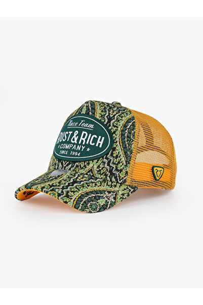 RustandRich Women Men Green Yellow Trucker Hat Limited Collection Vintage Race
