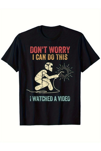 yiou trendy clothing تي شيرت Fun Welder للرجال