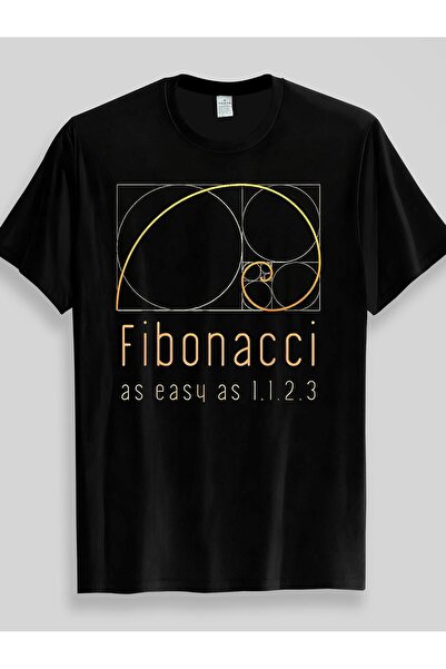 yiou trendy clothing Fibonacci spiral pattern T-shirt, mathematical art style...