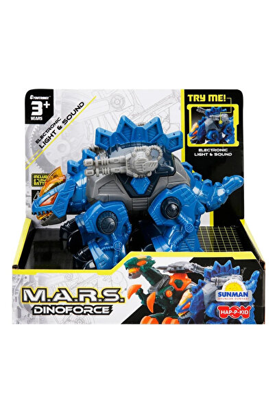 Happy Dinozaur cu lumini si sunete, Kid, M.A.R.S. 14 cm, Albastru