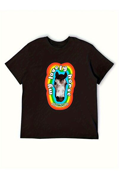 yiou trendy clothing تي شيرت رجالي بطبعة "My Horse"