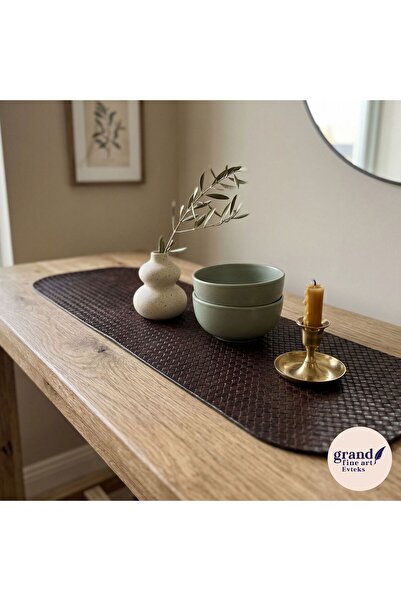 Grand Fine Art 1 Piece Leather Mini Runner-Keyboard Mat-Table Mat-Desk Mat -M...