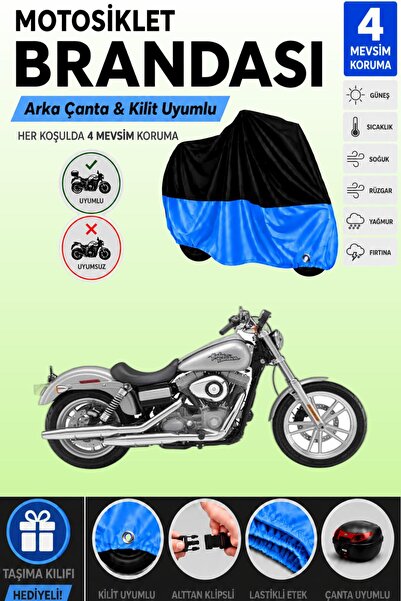 Cemku Double Black Top - Blue Bottom Harley-Davidson Dyna Super Glide Custom ...