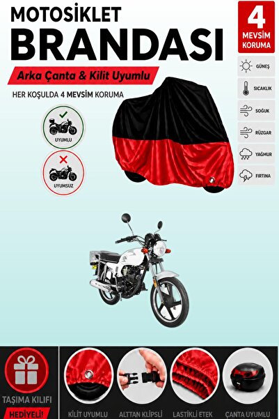 Cemku Double Black Top - Red Bottom, Rear Bag Compatible Falcon Crazy 125 Mot...