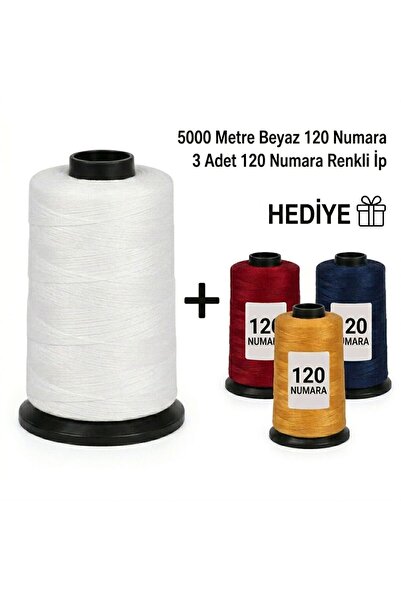 WORDAKS 5000 Metre Beyaz 120 Numara Dikiş İPİ VE İstediğiniz Az Sarımlı Renk ...
