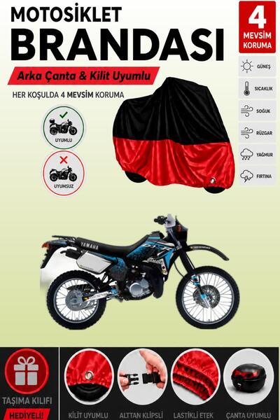 Cemku Double Black Top - Red Bottom, Rear Bag Compatible Yamaha Dt 125 R Moto...