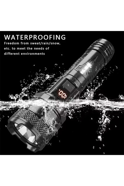 Primo Plus S65 Multi-functional Rechargeable LED Handheld Flashlight Fast Type-C Charging Intelligent Digital Battery Screen.