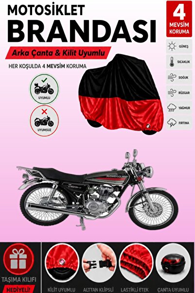 Cemku Double Black Top - Red Bottom, Rear Bag Compatible Mondial 100 Masti X ...
