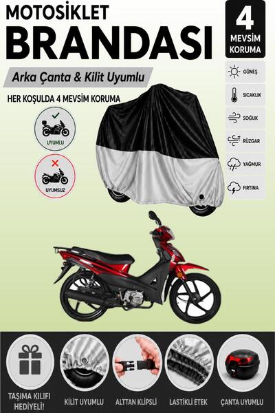 Cemku Double Black Top - Gray Bottom, Rear Bag Compatible Kuba Rainbow Motorc...