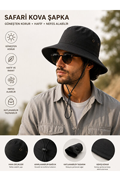 Sadık Collection +50 PĂLĂRIE DE SAFARI PLIABILĂ UNISEX DE VARĂ CU PROTECȚIE S...