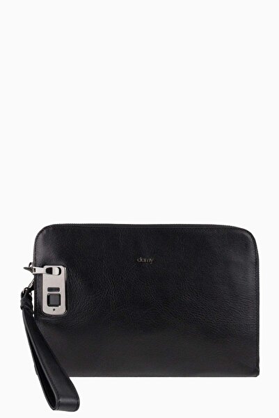 DAMY Genuine Leather Unisex Handbag with Finger Reader 8413 - Black