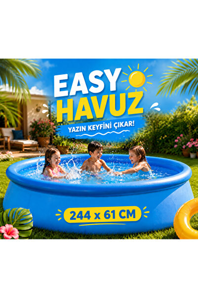 TOTTERİQ Easy Şişme Bahçe Havuzu 244x61 cm Çocuk ve Aile Yazlık Havuz