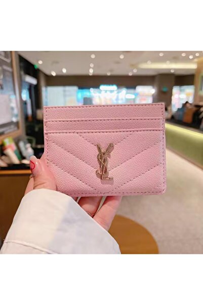 YS Chevron Quilted Leather Card Holder