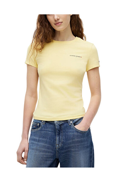 Tommy Hilfiger Γυναικείο Slim T-shirt Κίτρινο Tommy Jeans DW0DW23479-ZF0