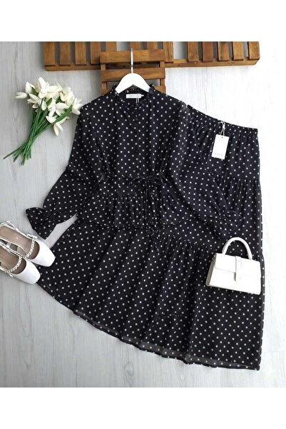 MODA MT Women's Tulle Polka Dot Detailed Skirt Suit (Product Lined)