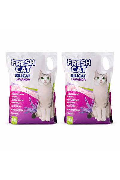 Fresh Cat , ASTERNUT IGIENIC PENTRU PISICI, SILICAT 7.6L LAVANDA - PACHET 2 BUC.
