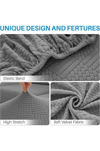 Other Husă pentru pernă de șezut canapea DeepDream, Husă elastică pentru canapea, Husă elastică pentru canapea în formă de L, Husă lavabilă pentru canapea, Husă universală antiderapantă pentru canapea (Gri închis, 1 x Husă pentru șezut)