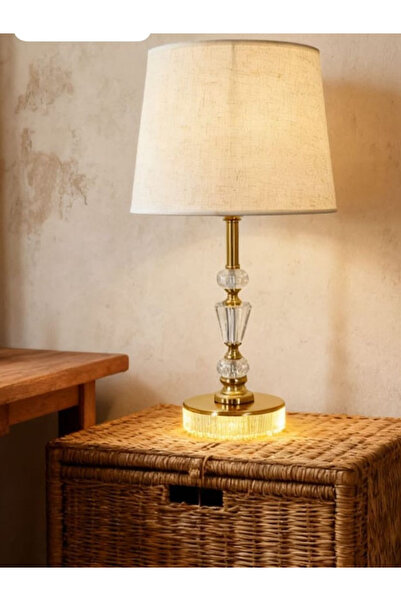 Generic This Is a Classic Design Gold Table Lamp with Crystal Elements and a ...