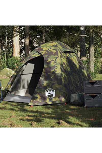 vidaxl Cort de camping cupola pentru 2 persoane, camuflaj, impermeabil