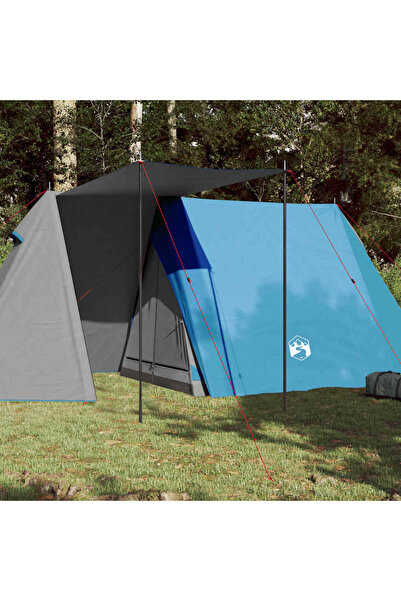 vidaxl Cort camping pentru 3 persoane, albastru, impermeabil
