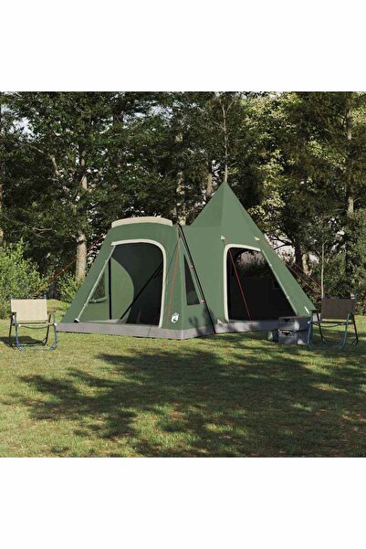vidaxl Cort Teepee pentru 5 Persoane Verde 545 x 450 x 295 cm