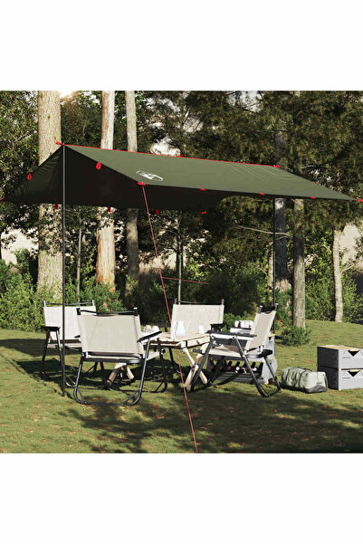 vidaxl Prelata de camping, verde masliniu, 306x306 cm, impermeabila