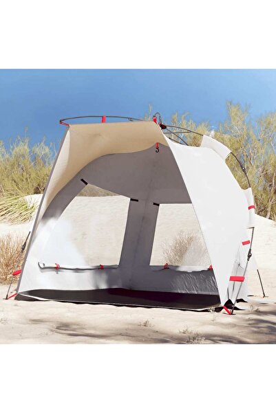 vidaxl Cort camping 2 persoane gri impermeabil setare rapida