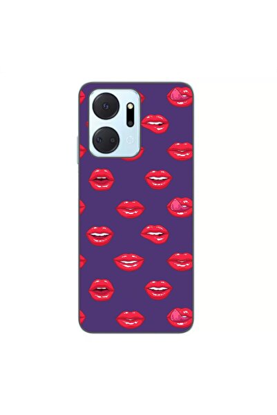 OEM Husa compatibila cu Honor X7a Silicon Gel Tpu Model Buze Pattern