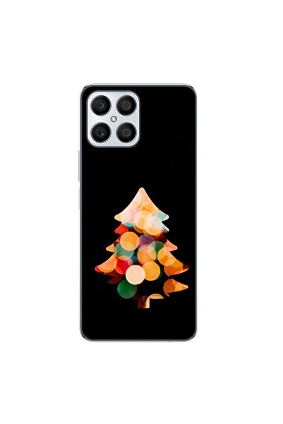 OEM Husa compatibila cu Honor X8 Silicon Gel Tpu Model Craciun Brad Fundal Negru