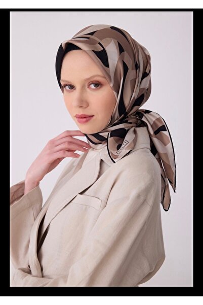 Belli نمط هندسي 100% وشاح حريري طويل