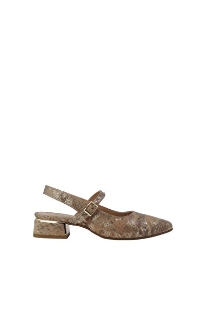 ALBİNİ Women's Genuine Leather Thick Heeled Shoes