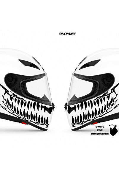 STCKRCO Tooth Diş Kask Stickerı | Motor Sticker | Kask Yanı Sticker | Ruroc K...