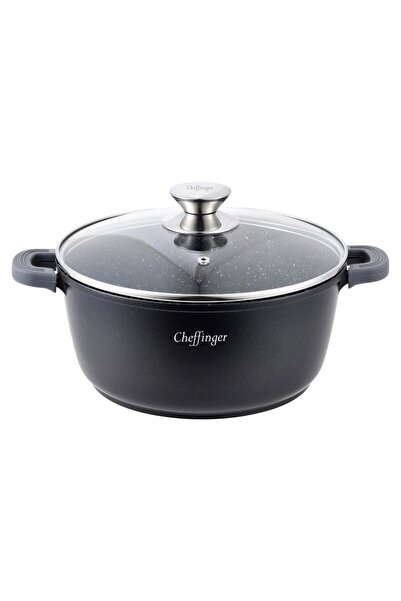 cheffinger Αντικολλητική Κατσαρόλα 24cm με Μαρμάρινη Επίστρωση Γυάλινο Καπάκι...