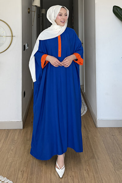 SaklıButik Zişan Palmiye Embroidered Wide Dress