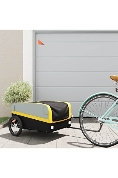 vidaxl Bicycle trailer, black and yellow, 45 kg, iron