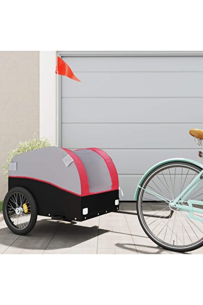 vidaxl Bicycle trailer, black and red, 45 kg, iron