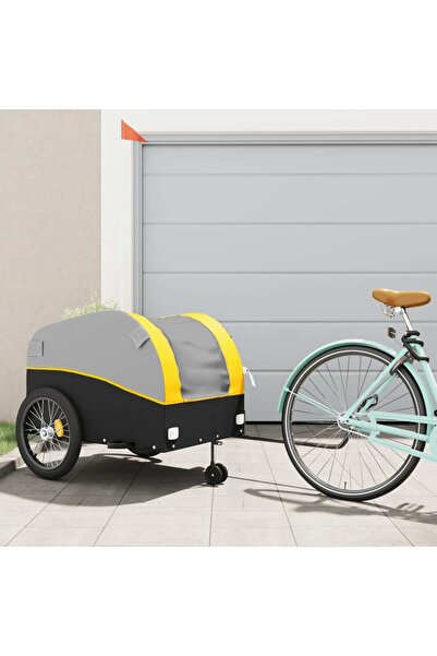 vidaxl Bicycle trailer, black and yellow, 45 kg, iron