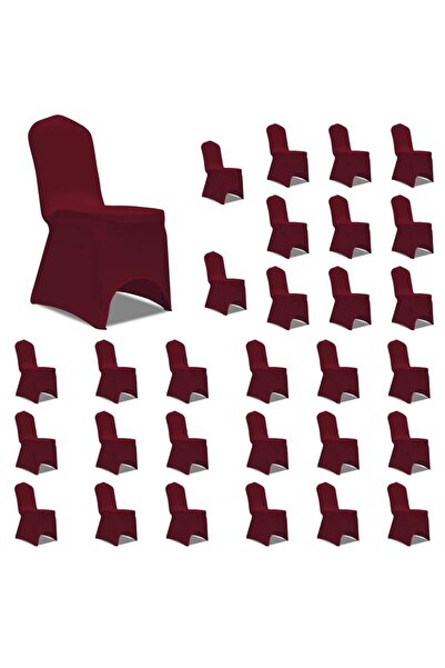 vidaxl Elastic chair covers, 30 pcs., cherry