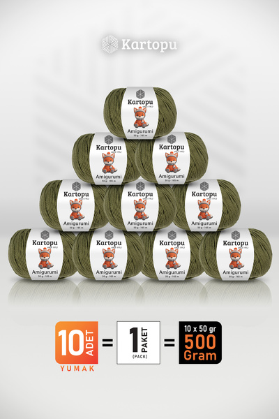 Kartopu Amigurumi - Khaki (K409) - Pack of 10 - 50Gr/165M - Toy Punch - Baby ...