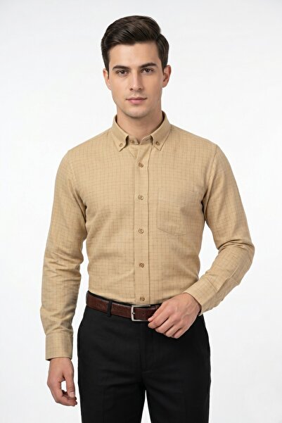 ADVANTE Men's Classic Long Sleeve Single Pocket Piti Checkered Shirt Bgl-St05480