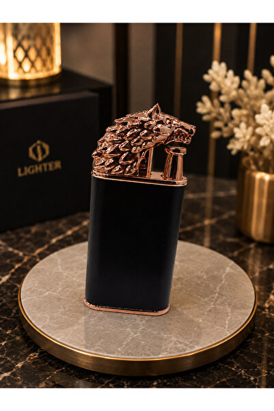 LİGHTER Kutulu Kurt Başlı Metal Jet Çakmak – Premium Şık Tasarım Gazlı Çakmak