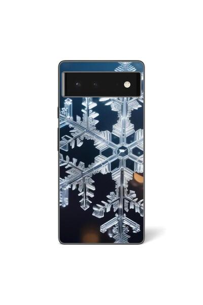 OEM Husa compatibila cu Google Pixel 6 Silicon Gel Tpu Model Big Snowflake