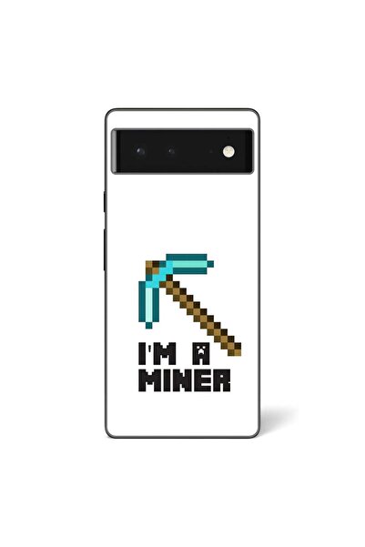 OEM Husa compatibila cu Google Pixel 6 Silicon Gel Tpu Model Minecraft Miner