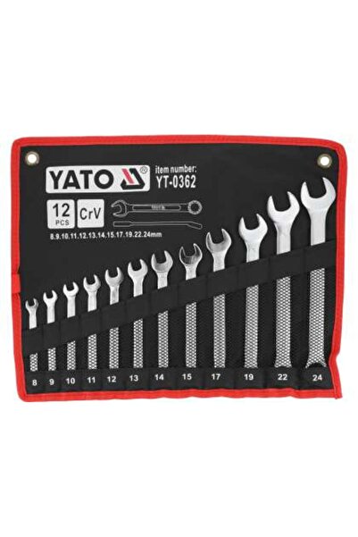 yato Set Chei Combinate Satinate 8-24mm, 12 bucăți